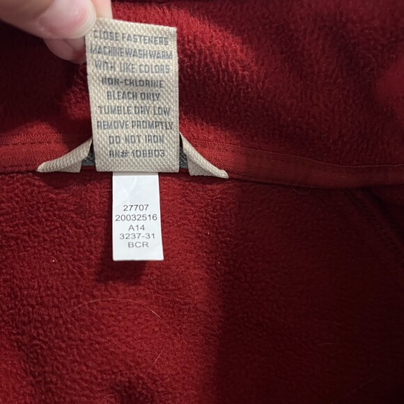 Duluth Trading Fleece Jacket Men's Full Zip Sweater Red Pockets Sz Large - Picture 10 of 10